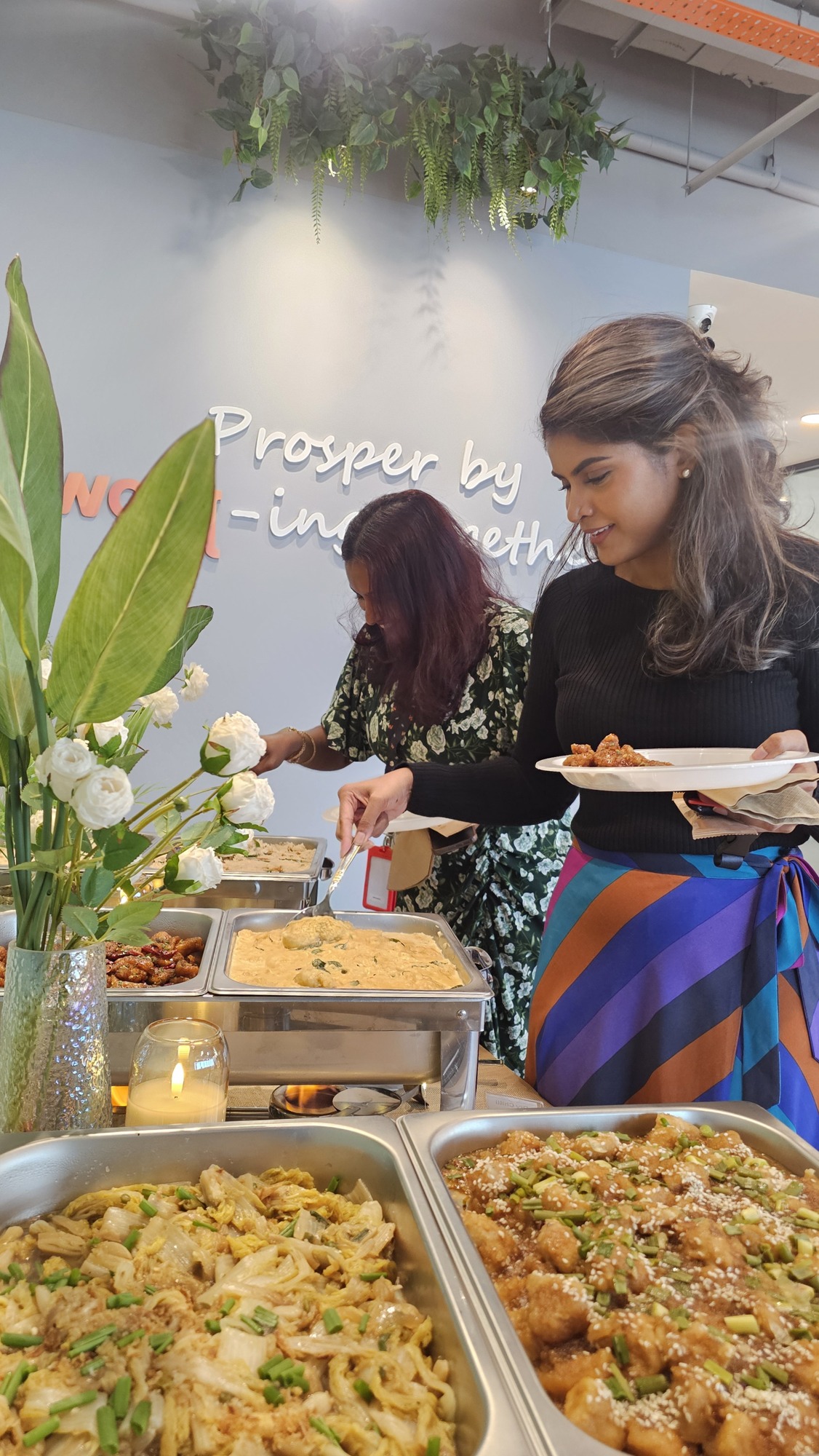 Guests enjoying a Darun Catering buffet at an event